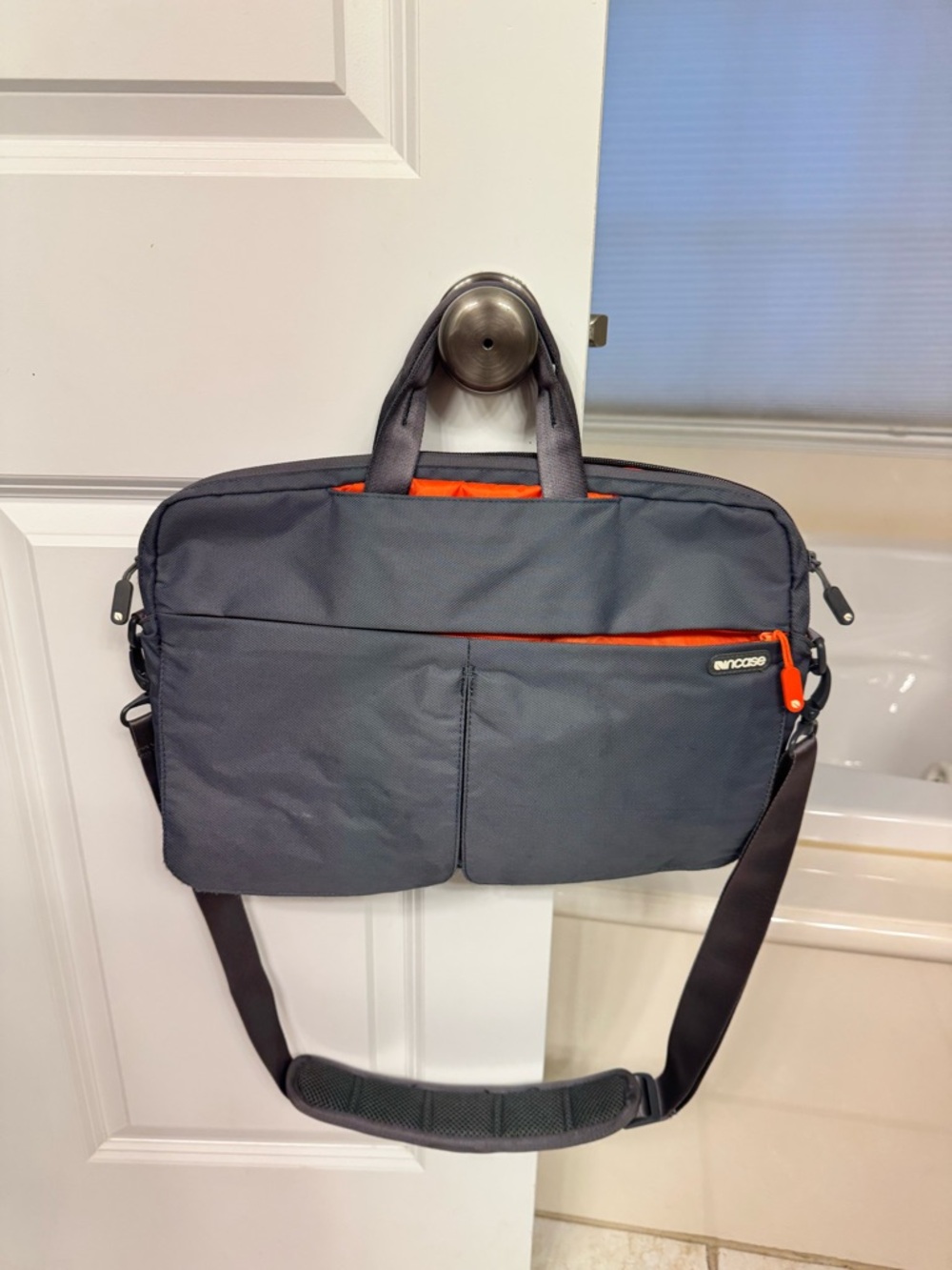 Incase Gray Laptop Brief with Orange Trim